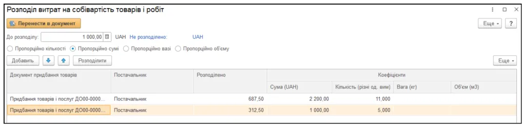 Облік додаткових витрат при закупівлі товарів в конфігурації BAS Комплексне управління підприємством – photo fortb2b 11