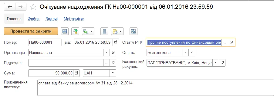 Очікувані надходження грошових коштів